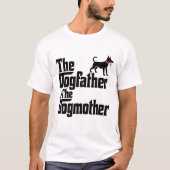 犬の父と犬の母おもしろい親 Tシャツ (正面)