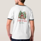 犬の父のスクリプトとキュートなクリスマスコルギ Tシャツ (裏面フル)