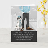 犬の父の日からの英語のポインタ カード (黄色い花)