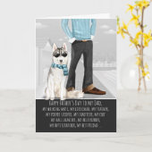 犬の父の日からシベリアのハスキーおもしろい カード (黄色い花)