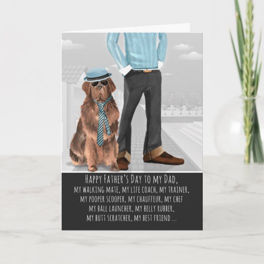 犬の父の日からニューファンドランド カード (正面)