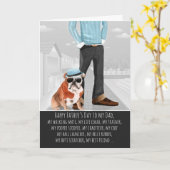 犬の父の日からブルドッグおもしろい カード (黄色い花)