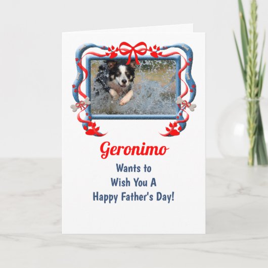 犬の父の日から赤と青 カード (正面)