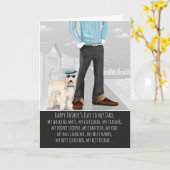 犬の父の日のウィアテン・テリア カード (黄色い花)