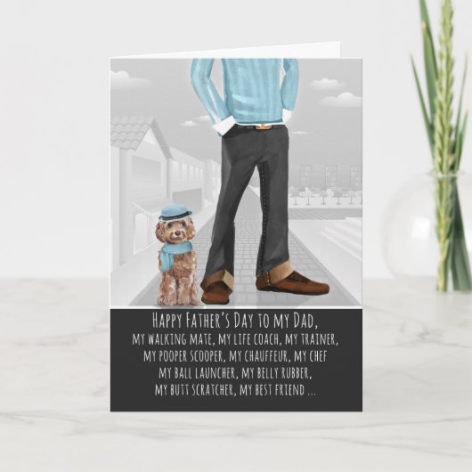 犬の父の日のコックポー カード (正面)