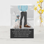 犬の父の日のピットブルおもしろい カード (黄色い花)