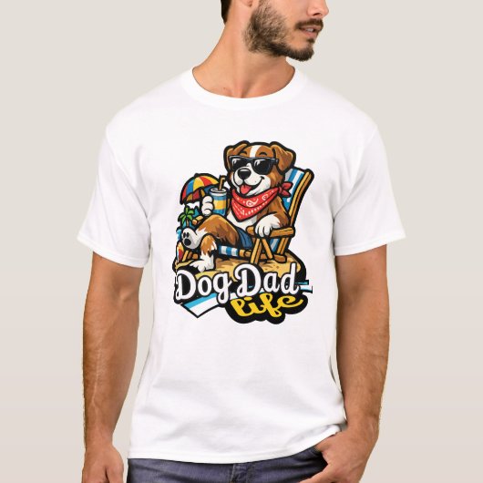 犬の父ライフ 面白い 犬好き Tシャツ ギフト (正面)