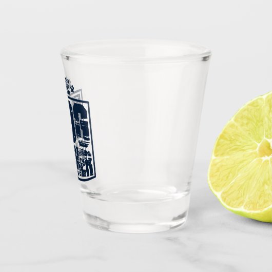 犬の父親のグラフィック擦り切れたス ショットグラス (右)