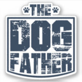 犬の父親のグラフィック擦り切れたス シール (正面)