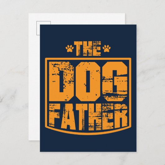 犬の父親のグラフィック擦り切れたス ポストカード (正面/裏面)