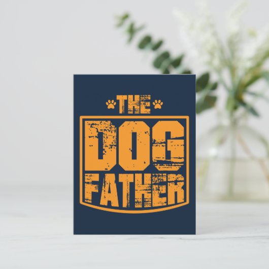 犬の父親のグラフィック擦り切れたス ポストカード (スタンド正面)