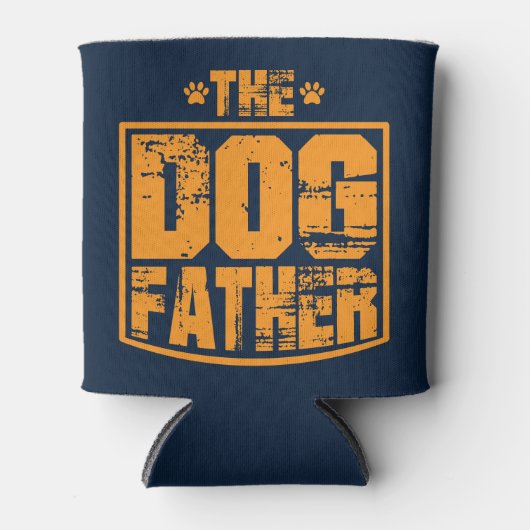 犬の父親のグラフィック擦り切れたス 缶クーラー (正面)