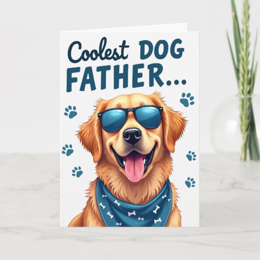 犬の父、ターコイズブルーのバンダナカード カード (正面)