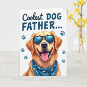 犬の父、ターコイズブルーのバンダナカード カード (黄色い花)