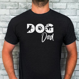 犬の父Tシャツ - 犬のシルエット、足跡 Tシャツ