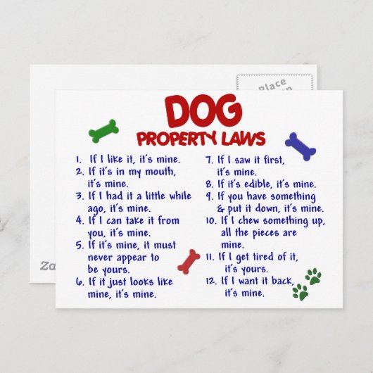 犬の特性の法律2 ポストカード (正面/裏面)