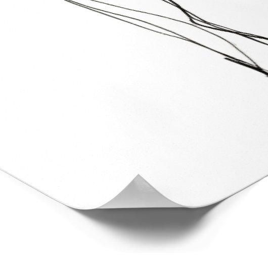 犬の犬のミニマリストのラインアートIII ポスター (角)