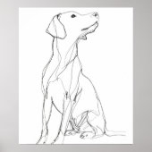 犬の犬のミニマリストのラインアートIII ポスター (正面)