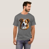 犬の犬の壁のステッカー印刷可能な犬 Tシャツ (正面フル)