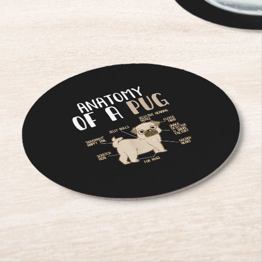 犬の犬の犬の愛犬家の解剖学 ラウンドペーパーコースター (アングル)
