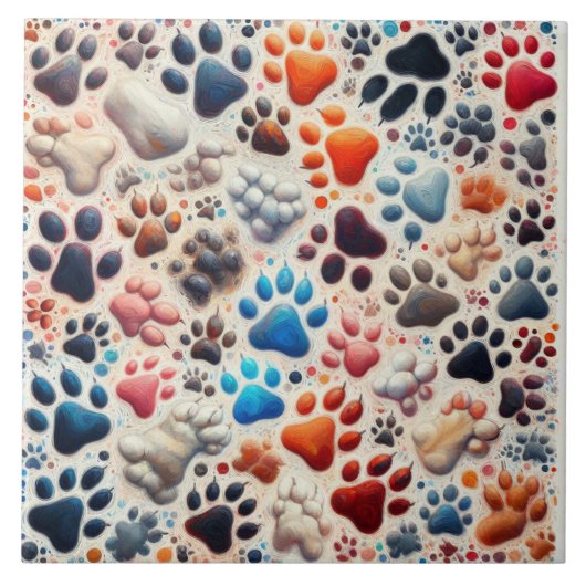 犬の犬の犬の犬の壁画の情熱とプリント タイル (正面)