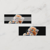 犬の猫がおもちゃをかむ スキニー名刺 (正面/裏面)
