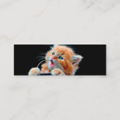 犬の猫がおもちゃをかむ スキニー名刺 (裏面)