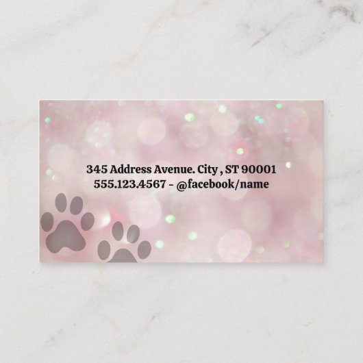 犬の猫が微笑む |はさみ |《写真》ぼけ味 名刺 (裏面)