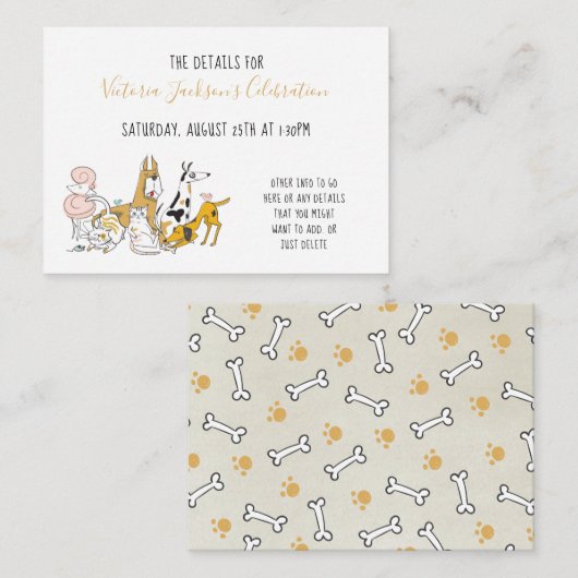 犬の猫と鳥の獣医学校詳細 エンクロージャーカード (正面/裏面)