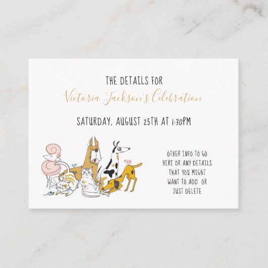 犬の猫と鳥の獣医学校詳細 エンクロージャーカード (正面)