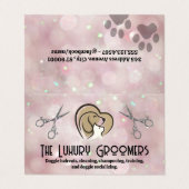 犬の猫のハートロゴ |はさみ |《写真》ぼけ味 名刺 (外部フラット)