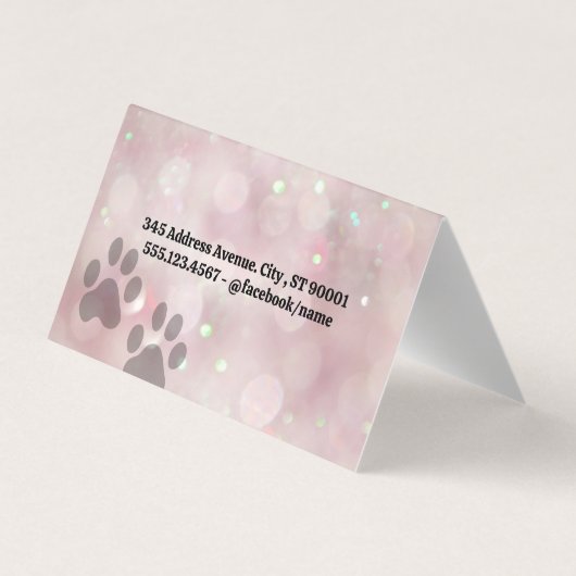 犬の猫のハートロゴ |はさみ |《写真》ぼけ味 名刺 (裏面)