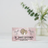 犬の猫のハートロゴ |はさみ |《写真》ぼけ味 名刺 (スタンド正面)