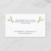 犬の猫のハートロゴ |ヴィンテージはさみ |トリマー 名刺 (裏面)