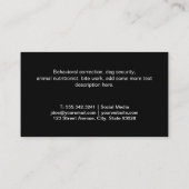 犬の猫のハートロゴ |革の背景 名刺 (裏面)