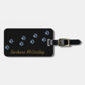 犬の猫のパットプリントパーソナライズされた ラゲッジタグ (正面横)