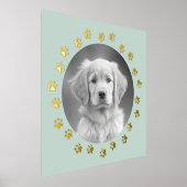 犬の猫のペットの足のプリントフォトフレーム海の緑 箔ポスター (レイダウン)