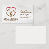 犬の猫の丸いロゴ |動物気に 名刺 (正面/裏面)