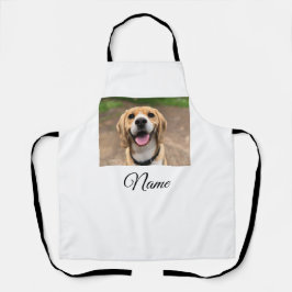 犬の猫の写真を追加ペット名cuカスタムパーソナライズされた エプロン