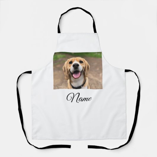犬の猫の写真を追加ペット名cuカスタムパーソナライズされた エプロン (正面)