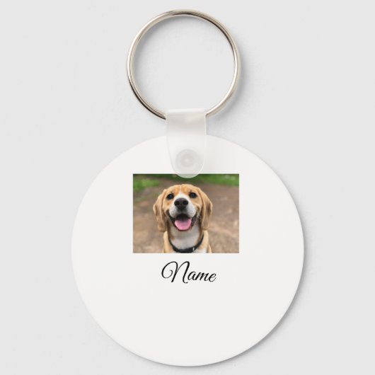 犬の猫の写真を追加ペット名cuカスタムパーソナライズされた キーホルダー (正面)