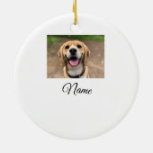 犬の猫の写真を追加ペット名cuカスタムパーソナライズされた セラミックオーナメント (裏面)