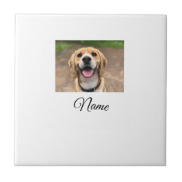 犬の猫の写真を追加ペット名cuカスタムパーソナライズされた タイル