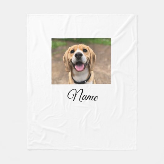 犬の猫の写真を追加ペット名cuカスタムパーソナライズされた フリースブランケット (正面)