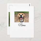 犬の猫の写真を追加ペット名cuカスタムパーソナライズされた ポストカード (正面/裏面)