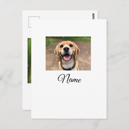 犬の猫の写真を追加ペット名cuカスタムパーソナライズされた ポストカード (正面/裏面)