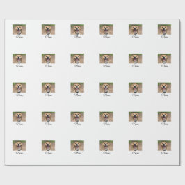 犬の猫の写真を追加ペット名cuカスタムパーソナライズされた ラッピングペーパー
