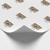 犬の猫の写真を追加ペット名cuカスタムパーソナライズされた ラッピングペーパー (角)