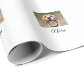 犬の猫の写真を追加ペット名cuカスタムパーソナライズされた ラッピングペーパー (ロールコーナー)