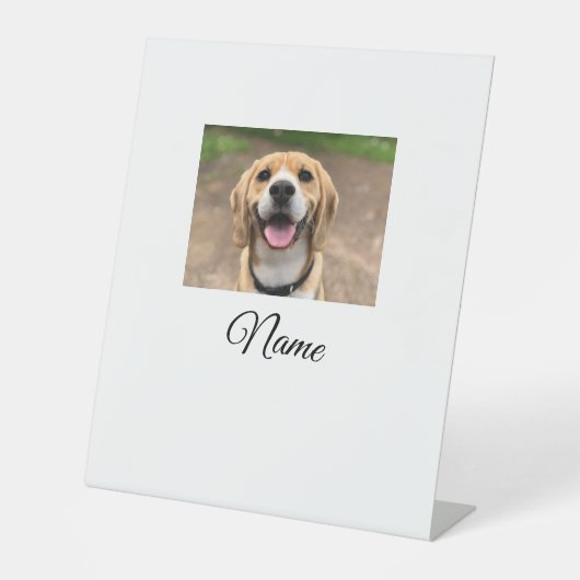 犬の猫の写真を追加ペット名cuカスタムパーソナライズされた 台座サイン (正面)